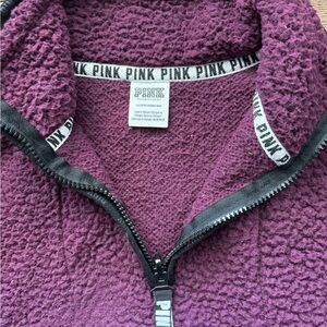 Pink Brushed Fleece Pullover Sweatshirt XS